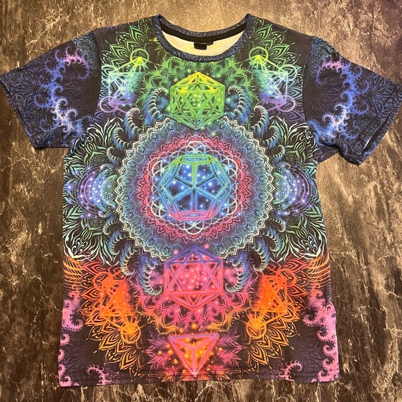 Psychedelic Sacred Geometry T-Shirt - Picture 2 of 2